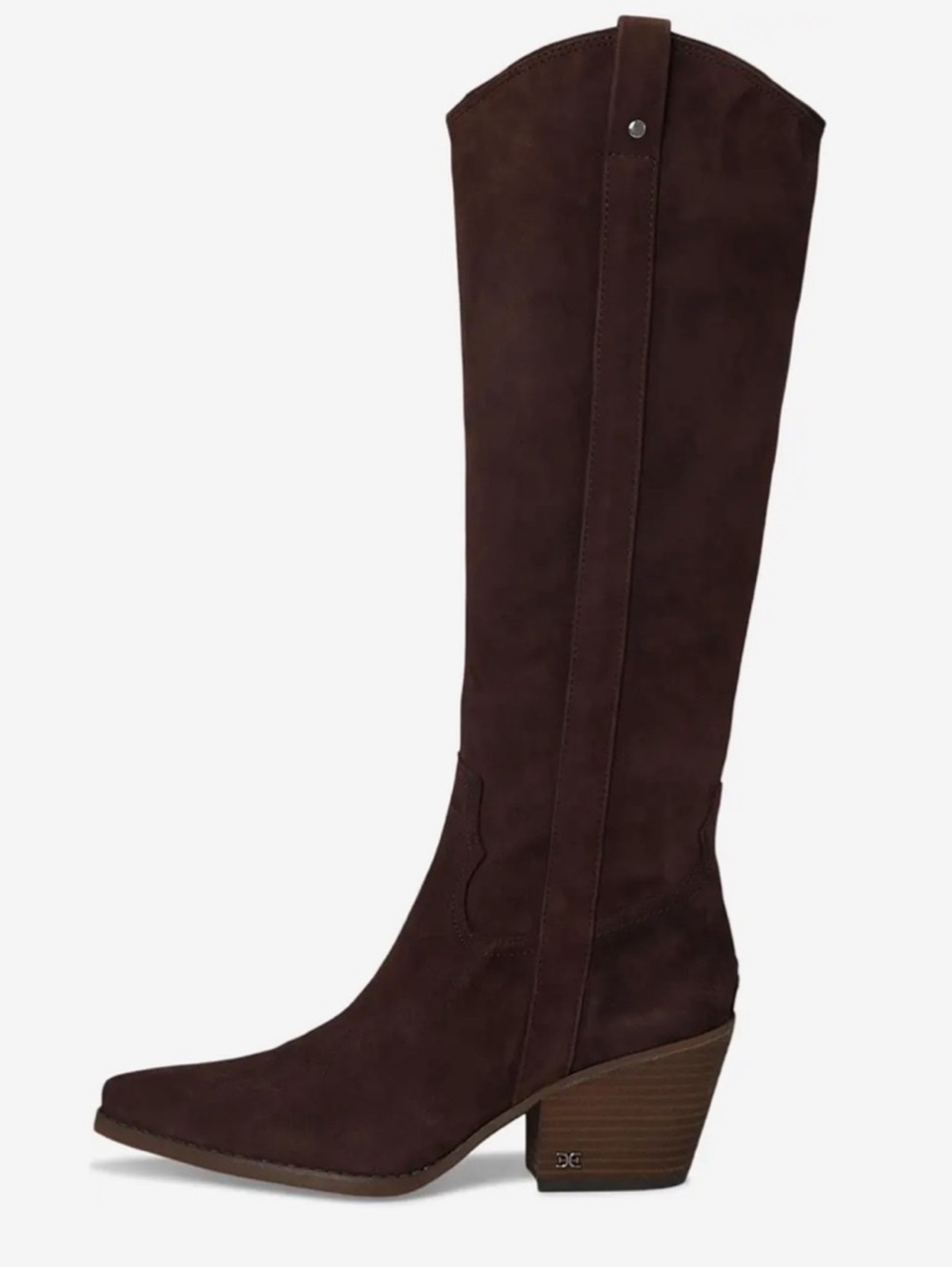 Wide calf Sam Edelman Wyatt Western chocolate suede boot